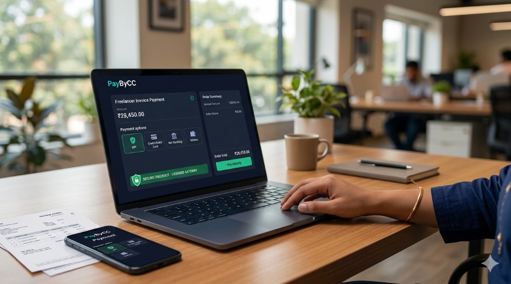 Secure licensed UPI and card checkout for Indian freelancers